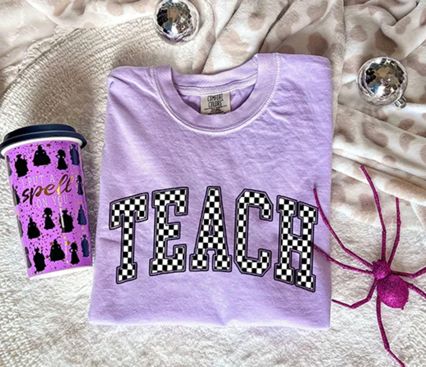 Comfort Colors® Checkered Teacher Shirt Gift for Teacher, Retro Teach Tee, Teacher Appreciation, Teacher Graduation, Student Teacher Gift
