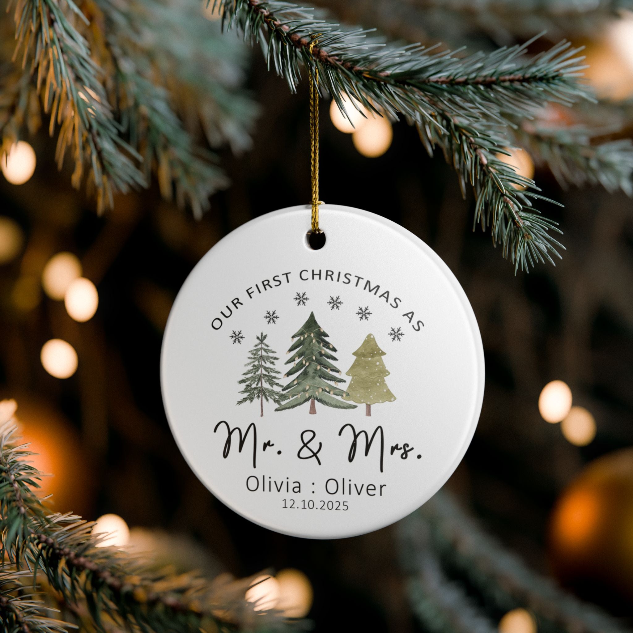 Our First Christmas As Mr and Mrs Ornament, First Christmas Married Ornament, Personalized Married Christmas Ornament, Marriage Gift