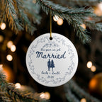 Personalized Wedding Ornament 2025, The Year We Got Married Ornament, Custom Couple Names Christmas Ornament, Newlywed Holiday Gift Keepsake