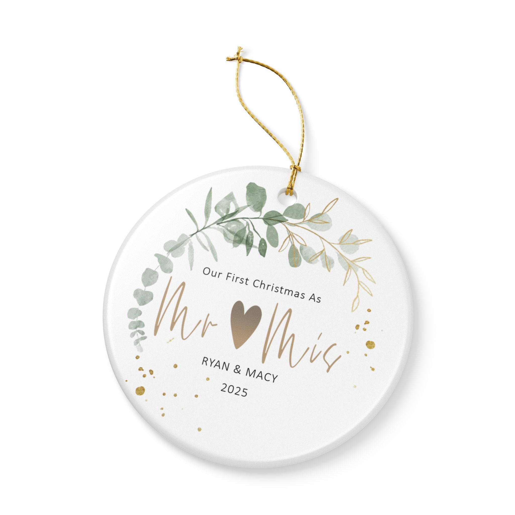 First Christmas Married Ornament, Gift for Newlywed Couple,Personalized Gift First Christmas AS Mr & Mrs Ornament,Gift for Married Christmas