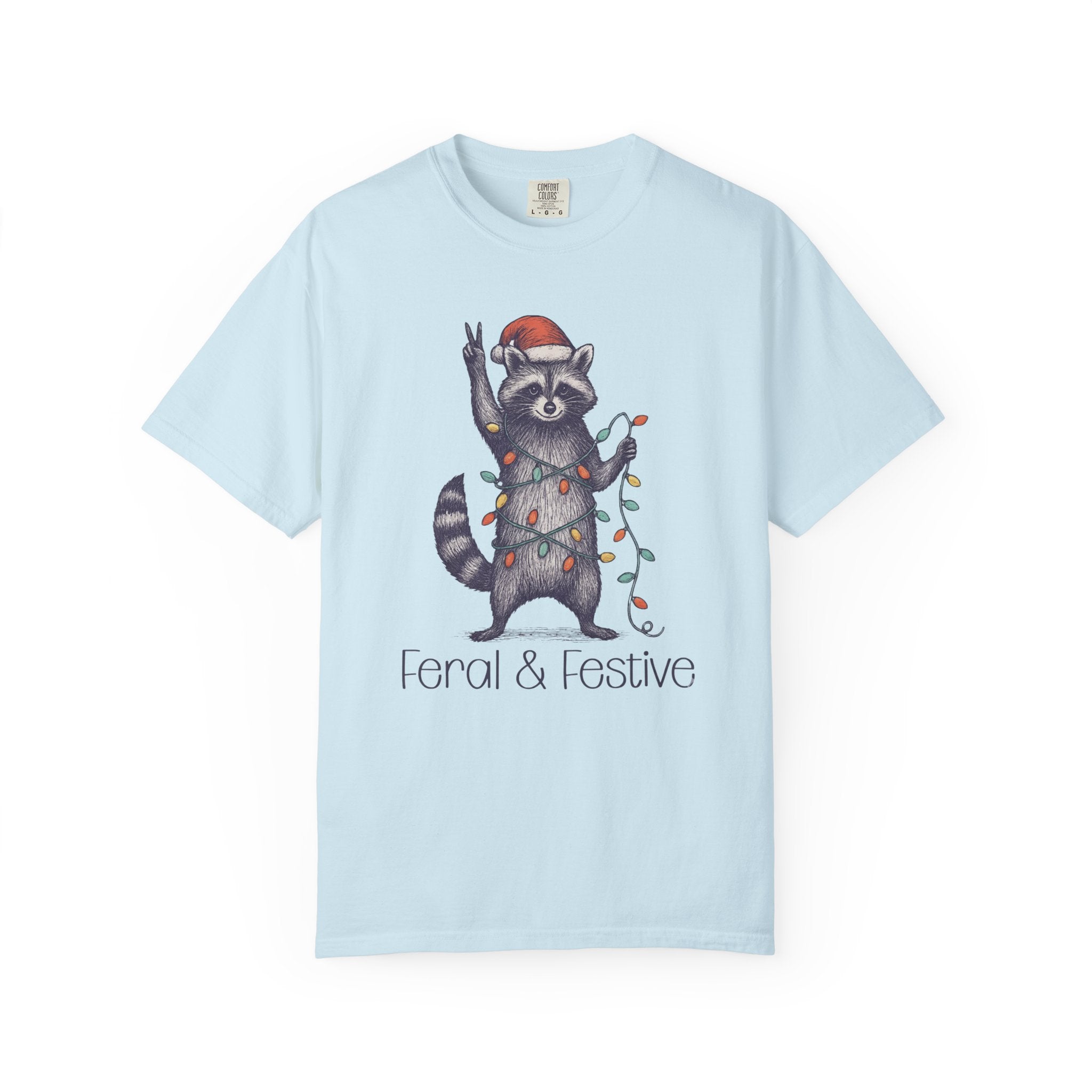 Feral & Festive Raccoon Christmas T-Shirt