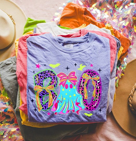 Lace Neon Halloween Boo Shirt, Cute Ghost Shirt, Spooky Season Tee, Neon Halloween Shirt, Funny Ghost Tee, Halloween Party Shirt, Fall Shirt
