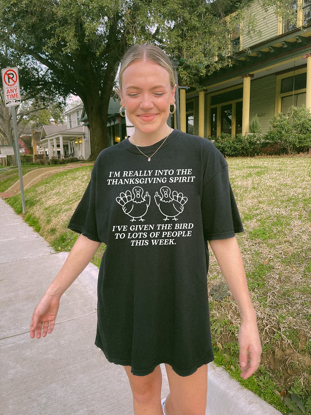 really into thanksgiving giving people the bird T-shirt