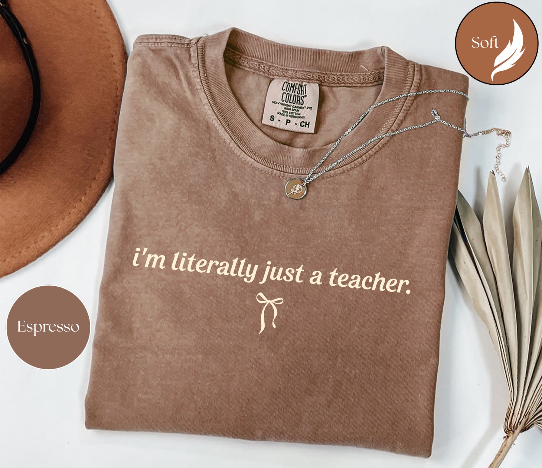 Comfort Colors® I’m Literally Just a Teacher Shirt, Funny Teacher Shirt, Back to School Shirt, Coquette Teacher Tee, Teacher Appreciation