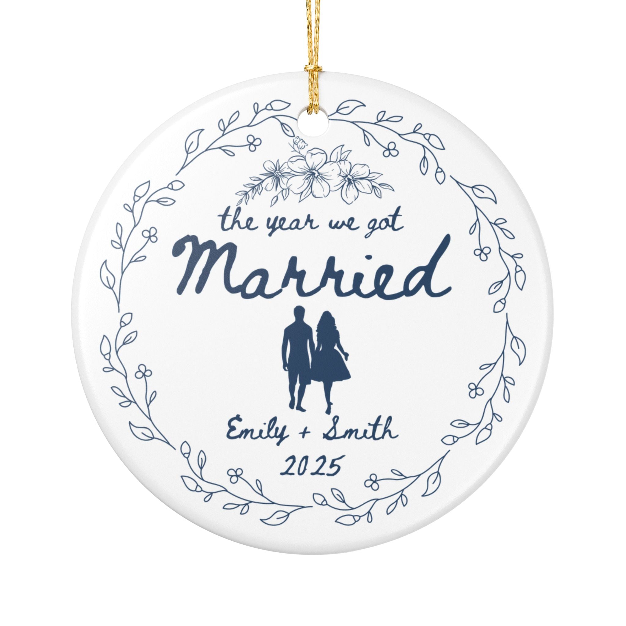 Personalized Wedding Ornament 2025, The Year We Got Married Ornament, Custom Couple Names Christmas Ornament, Newlywed Holiday Gift Keepsake