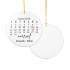 Married Ornament, Wedding Gift, Wedding Date ornament, Heart Calendar, Anniversary Gift, Our First Christmas, Newlywed Gift, Wedding Gift