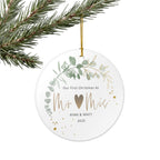 First Christmas Married Ornament, Gift for Newlywed Couple,Personalized Gift First Christmas AS Mr & Mrs Ornament,Gift for Married Christmas